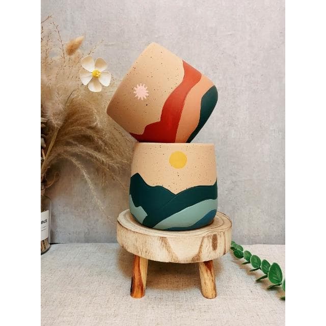 陶盆 夏日陶盆 陶盆 陶器 盆器 花盆 花器 觀葉植物 文青風 療癒植栽