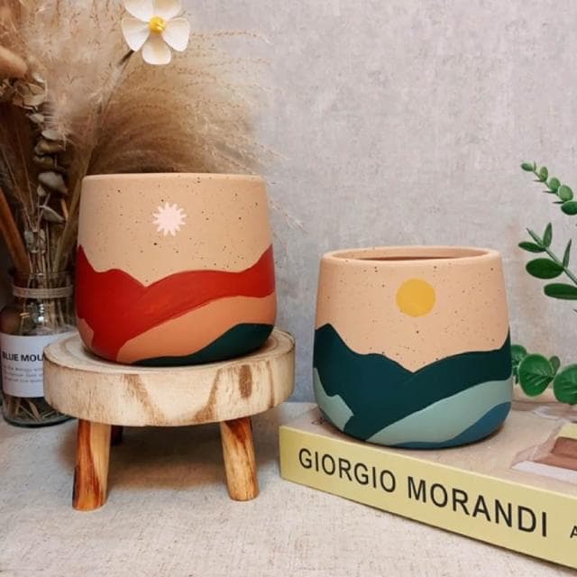 陶盆 夏日陶盆 陶盆 陶器 盆器 花盆 花器 觀葉植物 文青風 療癒植栽