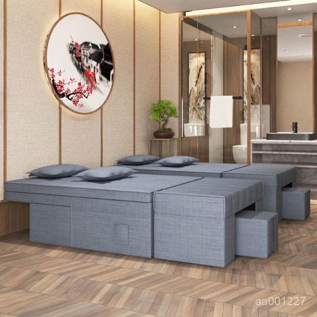 足浴沙髮電動全自動足療店按摩一體床美容院美甲桑拿洗腳修腳躺椅按摩床 沙發 電動沙發 按摩椅 0KNC