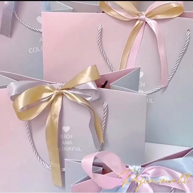 金色愛心💛ins 風禮品袋 紙袋 禮物袋 絲帶蝴蝶結包裝 送禮 袋子 提袋 包裝袋紙袋 禮物袋 禮物包裝 聖誕節禮物袋