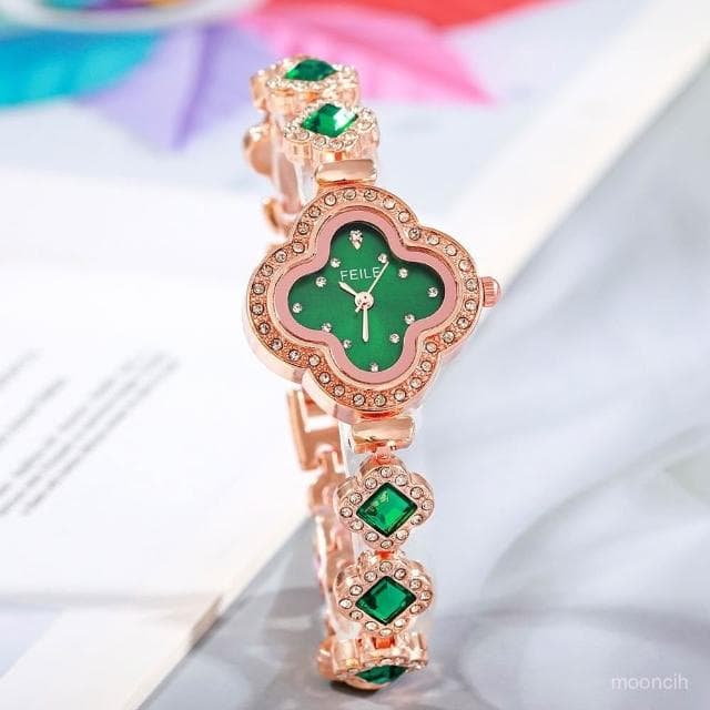偉偉錶錶 手錶女款輕奢小衆高級設計感小巧氣質四葉草女士手鏈錶女士手錶