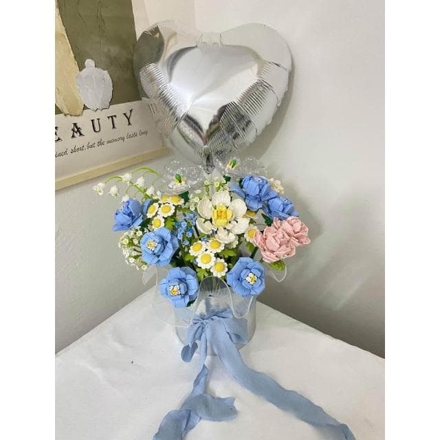 永生花束玫瑰送情人節禮物成人版新款送男友女朋友拼插積木花