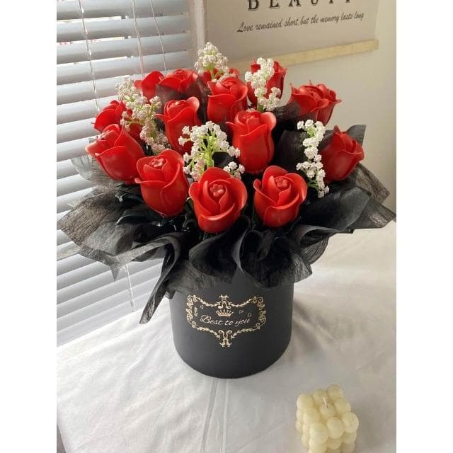 中國積木永生花束玫瑰抱抱桶拼裝送男生女孩生日禮物拼圖成人版