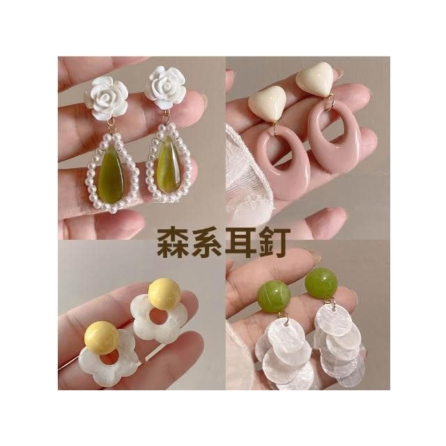 🎗飾間首飾鋪 多巴胺編織花朵耳環新款夏日度假風首飾飾品潮高級感誇張海邊耳飾