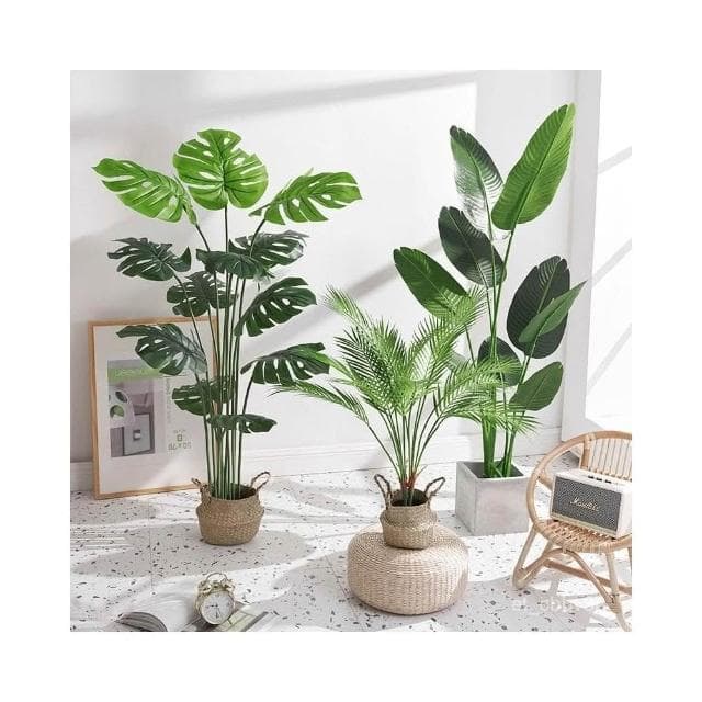 新品💕北歐ins風仿真植物 客廳仿真綠植龜背竹小盆栽 假綠植擺件 裝飾假花仿真花擺設 綠植裝飾擺件 擺飾假花