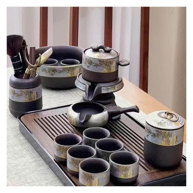 紫砂自動茶具套裝 茶具組 泡茶組 茶具套裝 自動茶具 功夫茶具 會客送禮 懶人泡茶神器 功夫旋轉出茶 茶盤