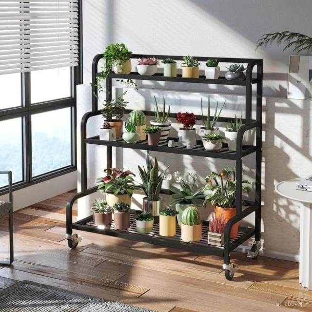 鐵藝花架 陽臺花架子 室內外客廳簡約落地式防腐防銹多層多肉綠蘿架盆栽架 花架陽臺落地式 園藝花架 植物架 陽臺花架