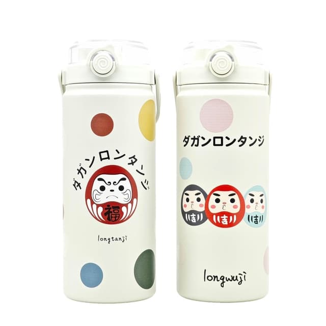 【longtanji】隆探吉 超可愛316不銹鋼大容量保溫瓶 1200ML (交換禮物 聖誕禮物 手提保溫瓶 保溫杯 達摩不倒翁 福神)