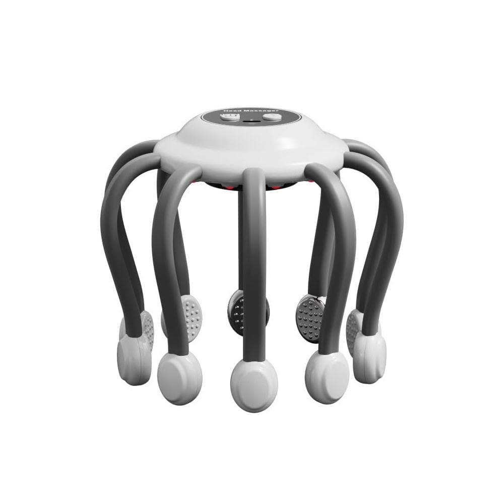八爪魚按摩器 全自動 數據線 充電紓壓按摩儀 交換禮物 多頻震動 脈沖頭皮放松 解壓神器 紅光振動 加熱舒緩