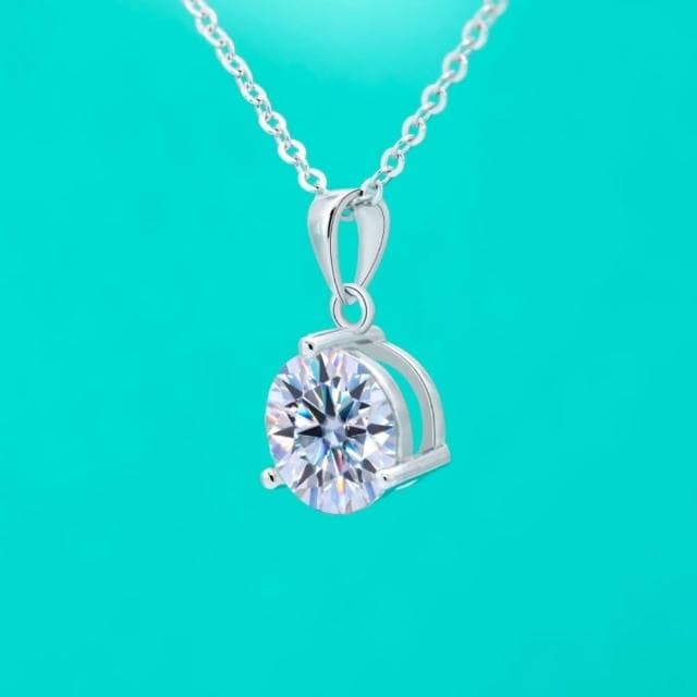 【米蘭精品】現貨+預購 頂級莫桑鑽石項鍊925純銀女項鍊鎖骨鍊項鏈情人節禮物(單鑽三爪輕奢小眾3款74lq30)