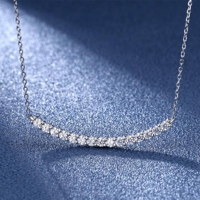 【米蘭精品】現貨+預購 頂級莫桑鑽石項鍊925純銀女項鍊鎖骨鍊項鏈情人節禮物-0.9ct韓風簡約小眾74lq73