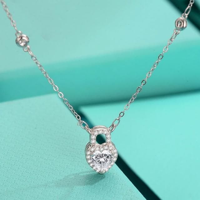 【米蘭精品】現貨+預購 頂級莫桑鑽石項鍊925純銀女項鍊鎖骨鍊項鏈情人節禮物-0.8ct愛心小眾設計74lq66