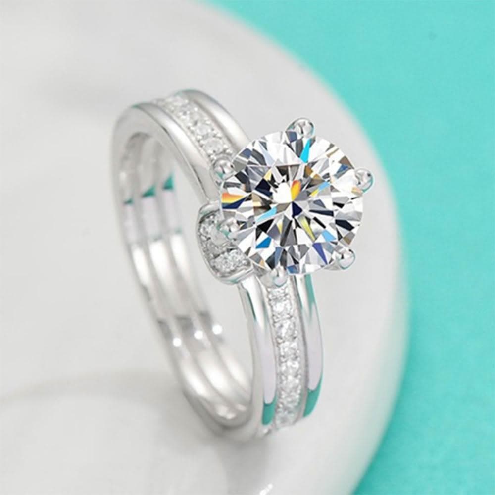 【米蘭精品】現貨+預購 頂級莫桑鑽石戒指925純銀戒指婚戒女鑽戒子求婚戒情人節禮物(六爪簡約戒2款74lp54)