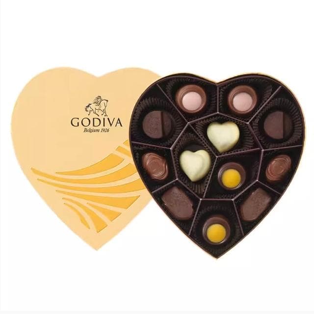 【GODIVA】金裝心形巧克力禮盒 12入 夾心巧克力 巧克力禮盒