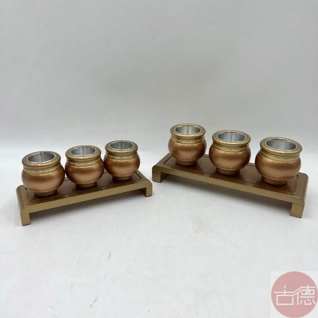 【古德金香】玫瑰金敬茶杯(三杯子內附塑膠杯三組) / 玫瑰金敬茶台  / 供水杯 / 供杯 / 神明杯 / 祖先杯 中元普渡