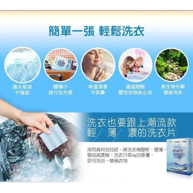 【皂福】輕時代 超濃縮洗衣片 24片/盒 (洗衣紙/洗衣精片/適用於嬰幼兒及貼身衣物)