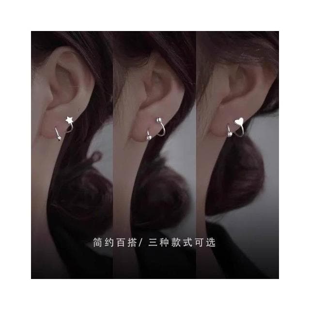 s925純銀養耳洞睡覺純銀免摘耳釘耳環2024新款耳飾耳圈耳扣耳釘女