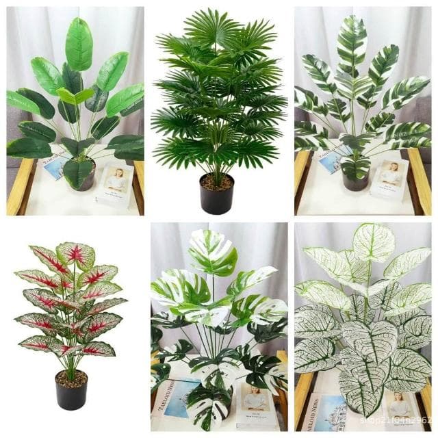 仿真植物 發票現貨 仿真盆栽 園藝 仿真植物 白斑龜背芋 斑葉龜背芋 仿真龜背芋 仿真室內植物 龜背芋 斑葉