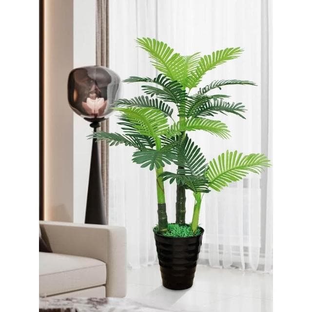 宅配免運🚚 仿真散尾葵 假盆栽綠植 輕奢客廳裝飾 落地假花擺件 大型仿生植物
