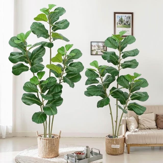 🌿仿真植物🌿仿真琴葉榕 落地假盆栽 室內大型仿生綠植擺件 客廳輕奢裝飾花 假樹 客廳裝飾品