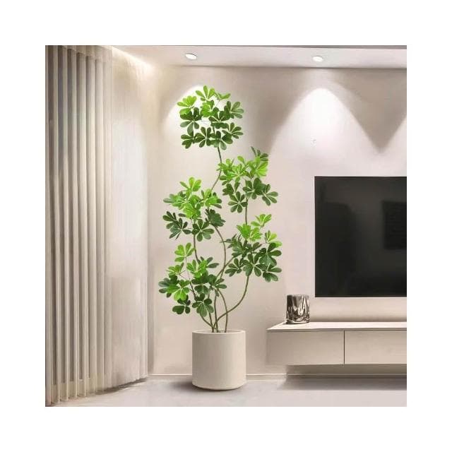 🔥輕奢仿生鴨腳木綠植 室內客廳大盆栽 仿生植物 落地裝飾 仿真園藝 植物擺件 客廳仿真花