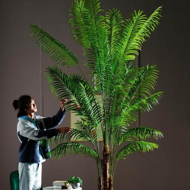 暖巢 預購+部分現貨 仿生散尾葵 仿真綠植 仿生假樹 鳳尾竹 假植物 室內熱帶造景裝飾 客廳沙發邊大型落地假綠植