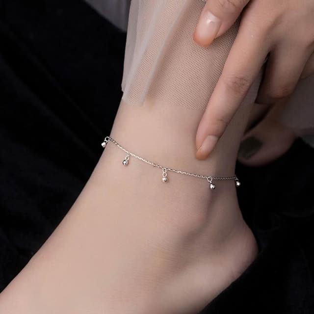 【巴黎精品】紐約精品 現貨+預購 925純銀腳鍊手鍊腳鏈腳踝鏈足鏈腳飾手鏈情人節禮物-異域風小銀珠女飾品2色a1kk15