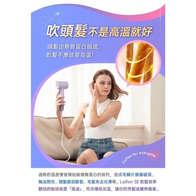 【Laifen 徠芬】SE 高速負離子吹風機 速乾/護髮/智慧恆溫/沙龍級/益家科技