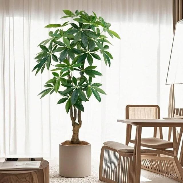 廠家直銷/免運 仿真綠植發財樹高端輕奢客廳裝飾盆栽大型室內落地 擺件 仿生假植物