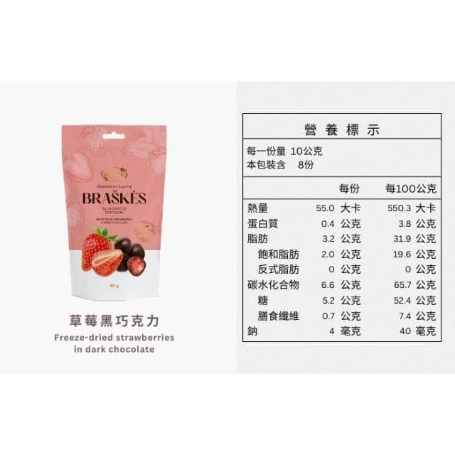 【Ruta】露特 ｜ 立陶宛百年國寶級巧克力 ｜ 草莓黑巧克力 (80公克) 整顆草莓