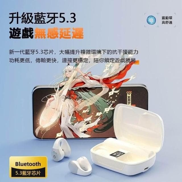 台灣現貨 藍芽耳機2024新款 無線耳掛夾耳式 軟硅膠久戴不痛 運動降噪 超長續航 無感延遲 防雨防汗 安卓華為蘋果通用