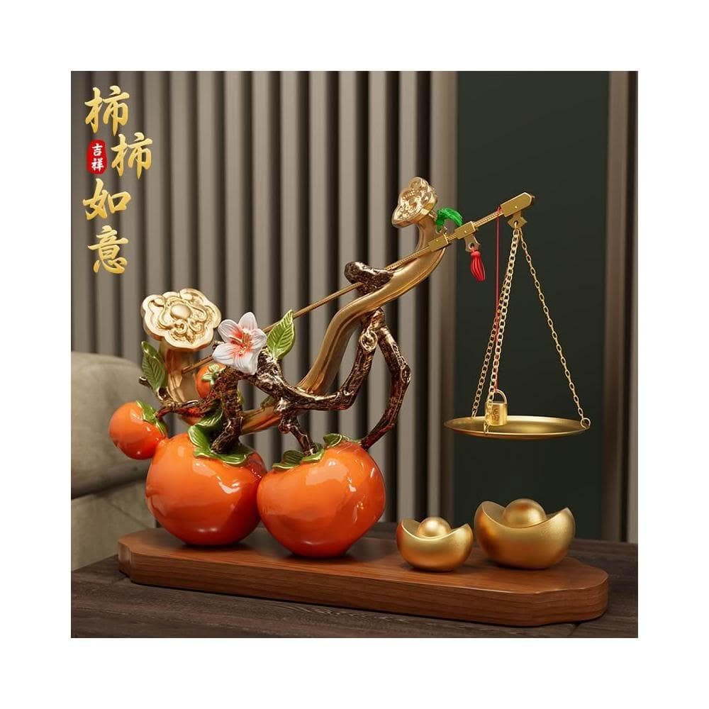 柿柿稱心如意柿子擺件客廳玄關電視櫃酒櫃裝飾品搬家喬遷新居禮物