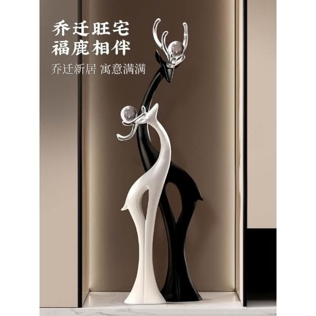 貝漢美輕奢客廳沙發電視櫃旁邊大型落地擺件玄關飾品高檔喬遷禮物