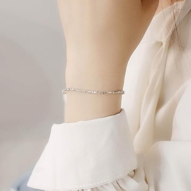 【BLUMA】925純銀手鏈 銀河碎片純銀手鍊 生日情人節禮物 925銀礦石塊 串珠時尚手鏈 飾品禮盒