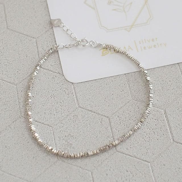 【BLUMA】925純銀手鏈 銀河碎片純銀手鍊 生日情人節禮物 925銀礦石塊 串珠時尚手鏈 飾品禮盒