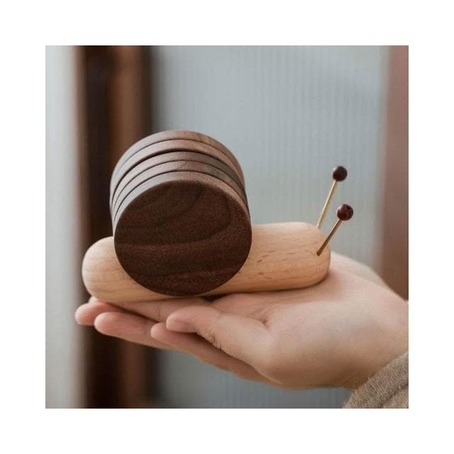 黑胡桃 實木隔熱墊 杯墊 餐墊 餐桌擺件 蝸牛隔熱墊 木質 創意擺件 防燙 耐高溫 隔熱墊 生日禮物 交換禮物 喬遷禮物