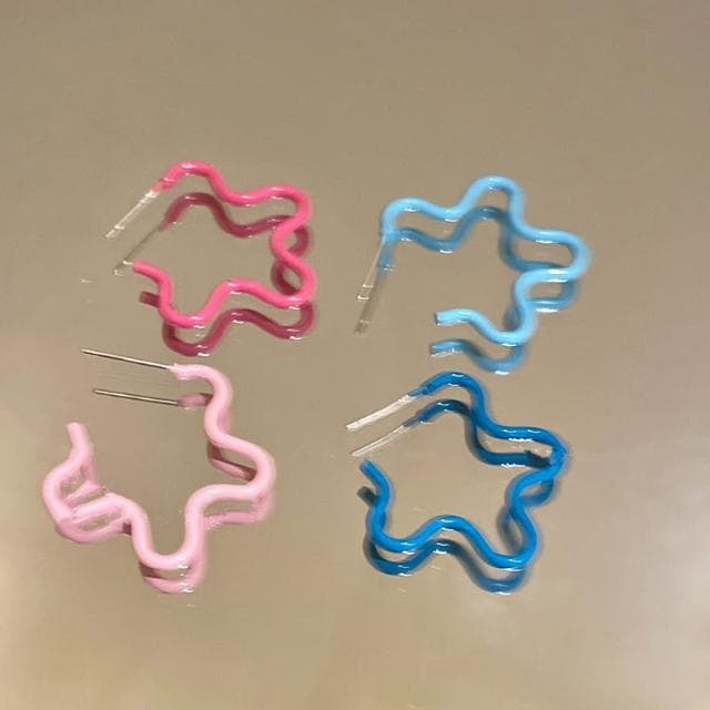🎗飾間首飾鋪 可愛藍色花朵耳環耳釘女夏天海邊度假風首飾飾品配件多巴胺高級感耳飾