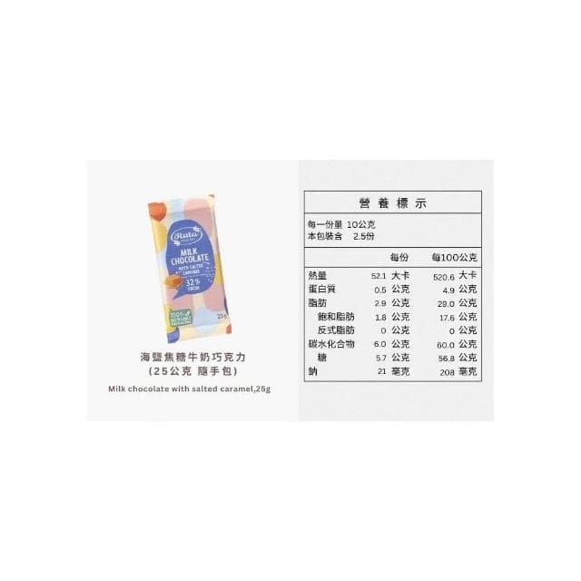 【Ruta 露特巧克力】露特 ｜ 立陶宛百年國寶級巧克力 ｜ 海鹽焦糖牛奶巧克力 (25公克 隨手包)