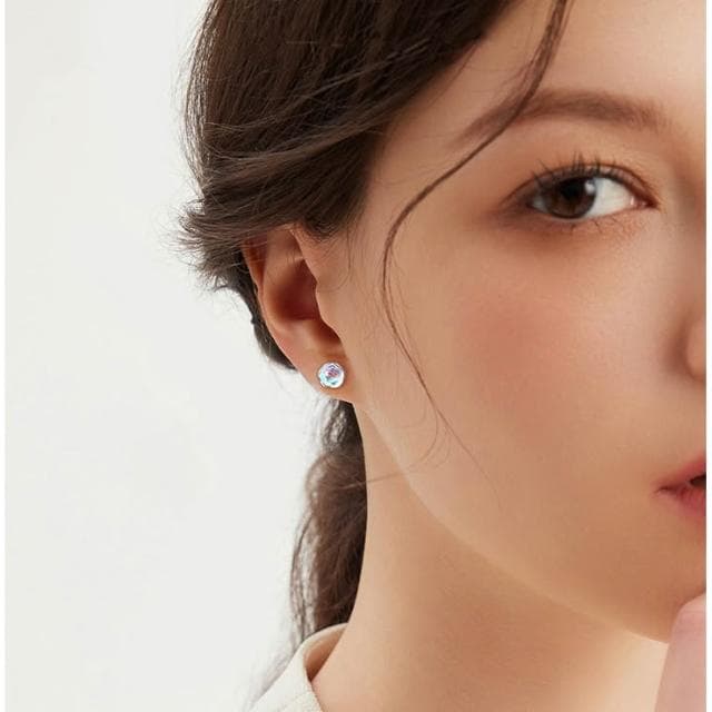 🎗飾間首飾鋪 純銀月光石耳環女夏甜美小眾高級感氣質首飾耳飾簡約耳釘飾品