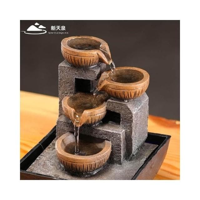 招財自動流水擺件循環水茶幾辦公室桌面小擺件客廳招財擺件家用招財裝飾茶幾擺件喬遷禮物開業禮物送同事朋友