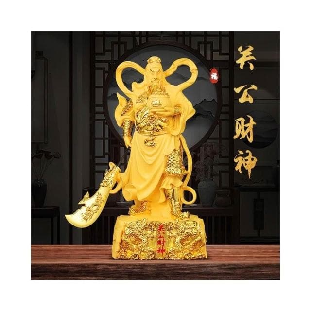 金關公擺件 武財神 家用關二爺 關羽 武財神爺 供奉神像 店鋪開業公司送禮 客廳供奉招財