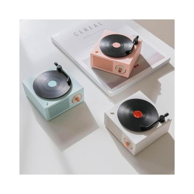 原子黑膠唱機音響復古唱片機藍牙音響充電可插TF便攜移動小鋼砲