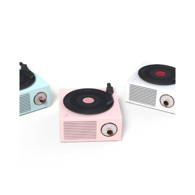 原子黑膠唱機音響復古唱片機藍牙音響充電可插TF便攜移動小鋼砲