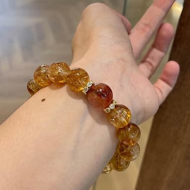 【LEESA】招財手鍊\能量水晶\開運手串\串珠手鍊\禮物\虎眼石手鍊\天然水晶\手串\本命年\黃塔金\天然石