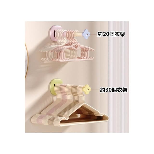 衣架收納神器免打孔/衣架收納/ 陽台多功能伸縮架/曬衣架收納/無痕壁掛