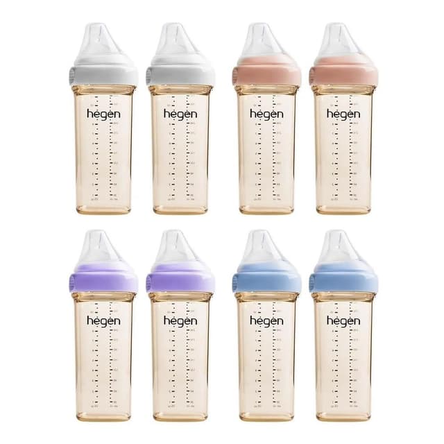 【hegen】PCTO™ 金色奇蹟PPSU多功能方圓型寬口奶瓶-330ml (雙瓶組) 防脹氣/6M+適用(寶寶共和國)