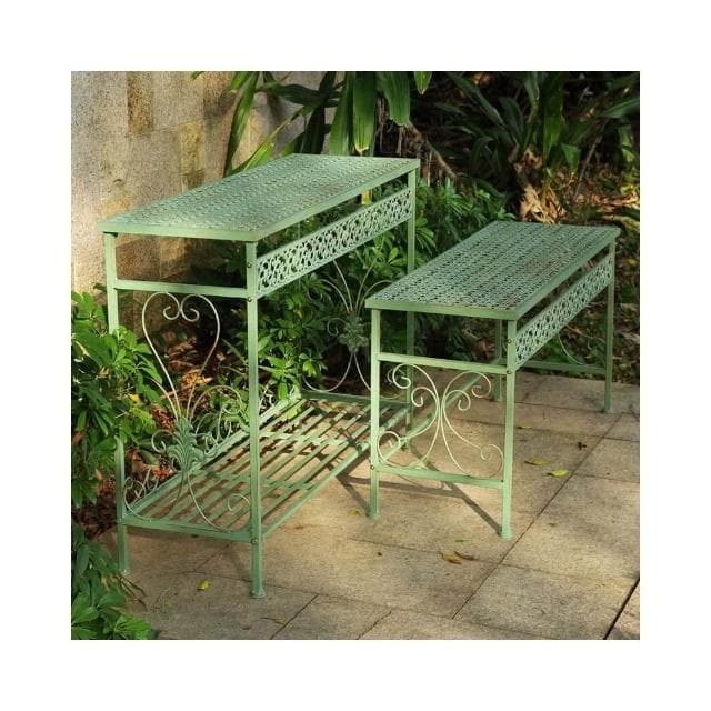 复古铁艺花架 阳台置物架 落地式多层花盆架 户外庭院别墅花园装饰 美式復古鐵藝花盆架多層花架 花盆架 盆栽架 多肉植物架