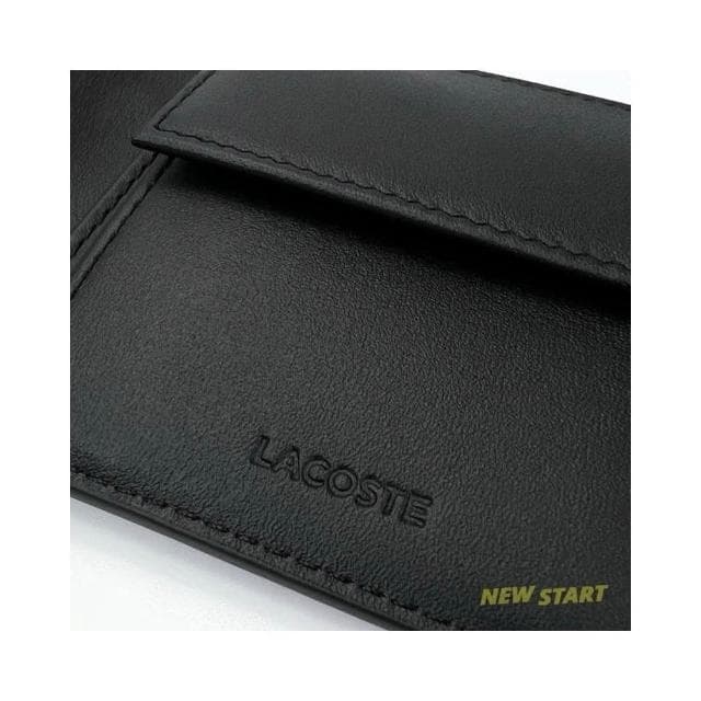 New START精品服飾-員林 現貨 Lacoste 鱷魚 牛皮 零錢袋 短夾 男生短夾 盒裝 皮夾 錢包
