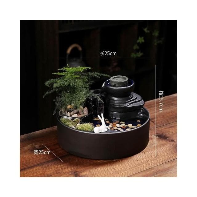 創意流水生財迴圈水招財辦公室桌面裝飾品茶几噴泉小擺件開業禮物