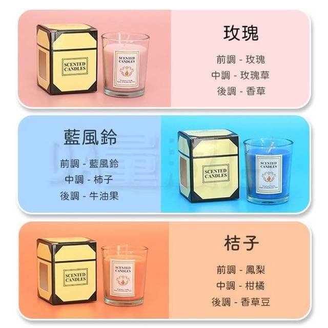 香氛芳香蠟燭杯 香薰擴香玻璃杯 130g 小蒼蘭 果香 玫瑰 薰衣草 禮物
